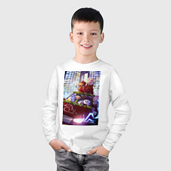 Лонгслив хлопковый детский Stray Kids Christmas Skzoo, цвет: белый — фото 2