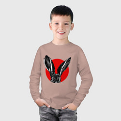 Лонгслив хлопковый детский Rabbit ears, цвет: пыльно-розовый — фото 2