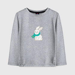 Лонгслив хлопковый детский Милый кролик - символ 2023 года, цвет: меланж
