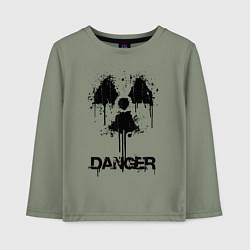 Лонгслив хлопковый детский Danger radiation symbol, цвет: авокадо