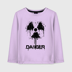 Лонгслив хлопковый детский Danger radiation symbol, цвет: лаванда