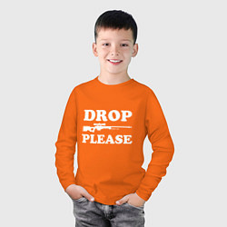 Лонгслив хлопковый детский Drop AWP Please, цвет: оранжевый — фото 2