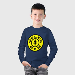 Лонгслив хлопковый детский Golds GYM, цвет: тёмно-синий — фото 2