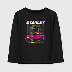 Лонгслив хлопковый детский Toyota Starlet ep81, цвет: черный