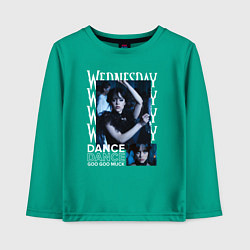 Лонгслив хлопковый детский Wednesday dance, цвет: зеленый