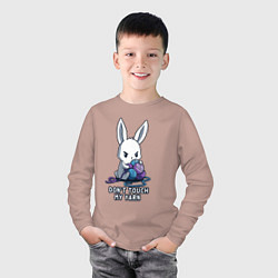 Лонгслив хлопковый детский Не трогай мои нитки, цвет: пыльно-розовый — фото 2