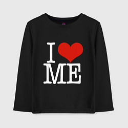 Лонгслив хлопковый детский I love me, цвет: черный