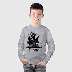 Лонгслив хлопковый детский Пират цвета меланж — фото 2