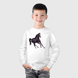 Лонгслив хлопковый детский Марварская лошадь, цвет: белый — фото 2