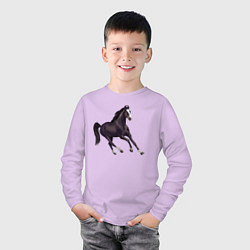 Лонгслив хлопковый детский Марварская лошадь, цвет: лаванда — фото 2