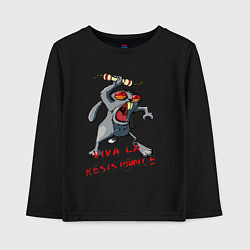 Лонгслив хлопковый детский La resistance, цвет: черный