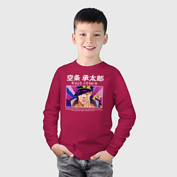 Лонгслив хлопковый детский Дзётаро приключения ДжоДжо, цвет: маджента — фото 2