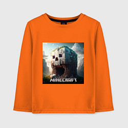 Лонгслив хлопковый детский Жуткая пещера Minecraft, цвет: оранжевый