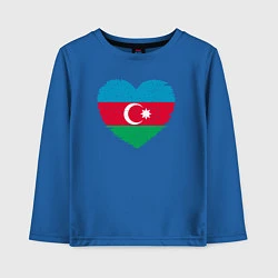 Лонгслив хлопковый детский Сердце Азербайджана, цвет: синий