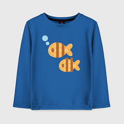 Лонгслив хлопковый детский Две золотые рыбки, цвет: синий