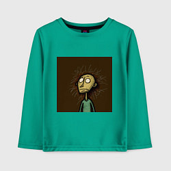 Лонгслив хлопковый детский Взъерошенный человек, цвет: зеленый
