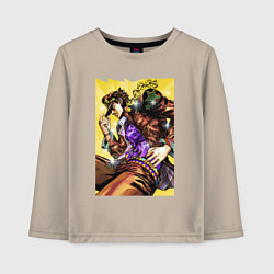 Лонгслив хлопковый детский Джотаро Куджо - JoJo Bizarre Adventure, цвет: миндальный