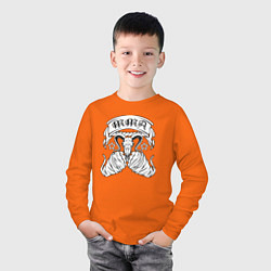 Лонгслив хлопковый детский ММА Кулаки, цвет: оранжевый — фото 2