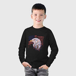 Лонгслив хлопковый детский American eagle, цвет: черный — фото 2