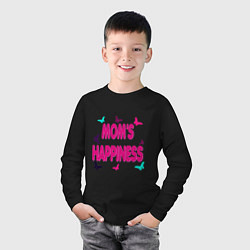 Лонгслив хлопковый детский Мамино счастье, цвет: черный — фото 2