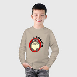 Лонгслив хлопковый детский Japan Totoro, цвет: миндальный — фото 2