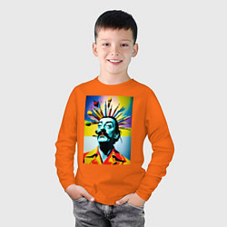 Лонгслив хлопковый детский Salvador Dali: Portrait, цвет: оранжевый — фото 2