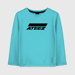 Лонгслив хлопковый детский Ateez big logo, цвет: бирюзовый