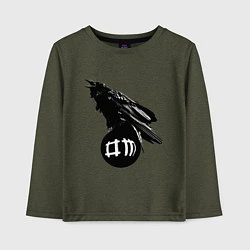 Лонгслив хлопковый детский DM Raven, цвет: меланж-хаки