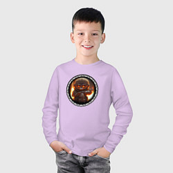 Лонгслив хлопковый детский Зверёк в стиле киберпанк, цвет: лаванда — фото 2