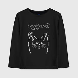 Лонгслив хлопковый детский Evanescence рок кот, цвет: черный
