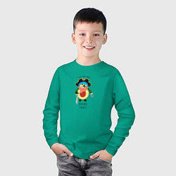 Лонгслив хлопковый детский Авокадо Пират, цвет: зеленый — фото 2