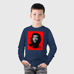 Лонгслив хлопковый детский Че Гевара расплывчатая иллюзия, цвет: тёмно-синий — фото 2