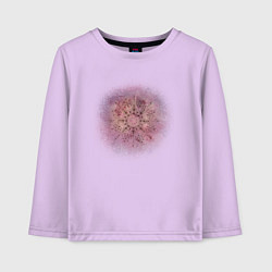 Лонгслив хлопковый детский Фиолетовая мандала гармонии, космос, цвет: лаванда