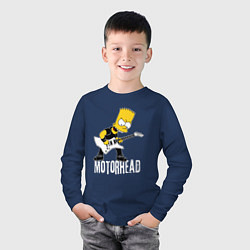 Лонгслив хлопковый детский Motorhead Барт Симпсон рокер, цвет: тёмно-синий — фото 2