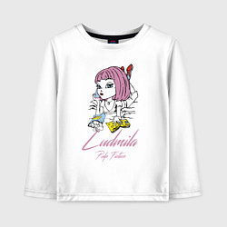 Лонгслив хлопковый детский Ludmila - pulp fiction, цвет: белый