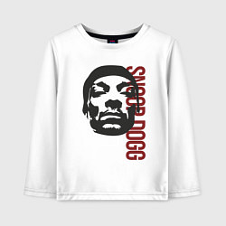 Лонгслив хлопковый детский Репер Snoop Dogg, цвет: белый