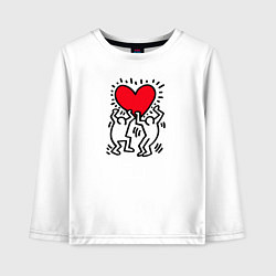 Лонгслив хлопковый детский Big heart, цвет: белый