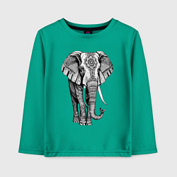 Лонгслив хлопковый детский Нарисованный слон, цвет: зеленый