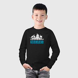 Лонгслив хлопковый детский Манчестер Сити корабль, цвет: черный — фото 2