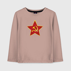 Лонгслив хлопковый детский СССР звезда, цвет: пыльно-розовый