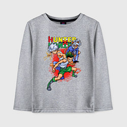 Лонгслив хлопковый детский Гон, Киллуа и Неферпиту, цвет: меланж