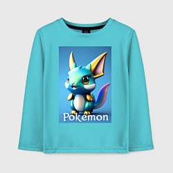 Лонгслив хлопковый детский Pokemon Vaporeon, цвет: бирюзовый