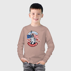 Лонгслив хлопковый детский American freedom, цвет: пыльно-розовый — фото 2