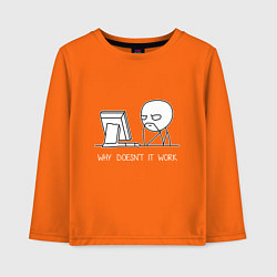 Лонгслив хлопковый детский Why doesnt it work, цвет: оранжевый