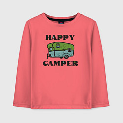 Лонгслив хлопковый детский Camper, цвет: коралловый