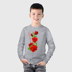 Лонгслив хлопковый детский Прекрасная Эсмеральда - букет из роз, цвет: меланж — фото 2