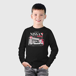 Лонгслив хлопковый детский Nissan Skyline sport, цвет: черный — фото 2