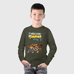 Лонгслив хлопковый детский Subway Surfers, цвет: меланж-хаки — фото 2
