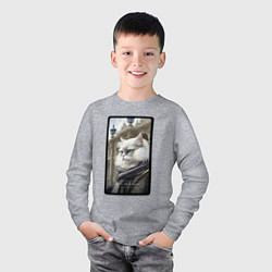Лонгслив хлопковый детский Санкт-Петербург котик, цвет: меланж — фото 2