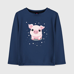 Лонгслив хлопковый детский Пухляш, цвет: тёмно-синий